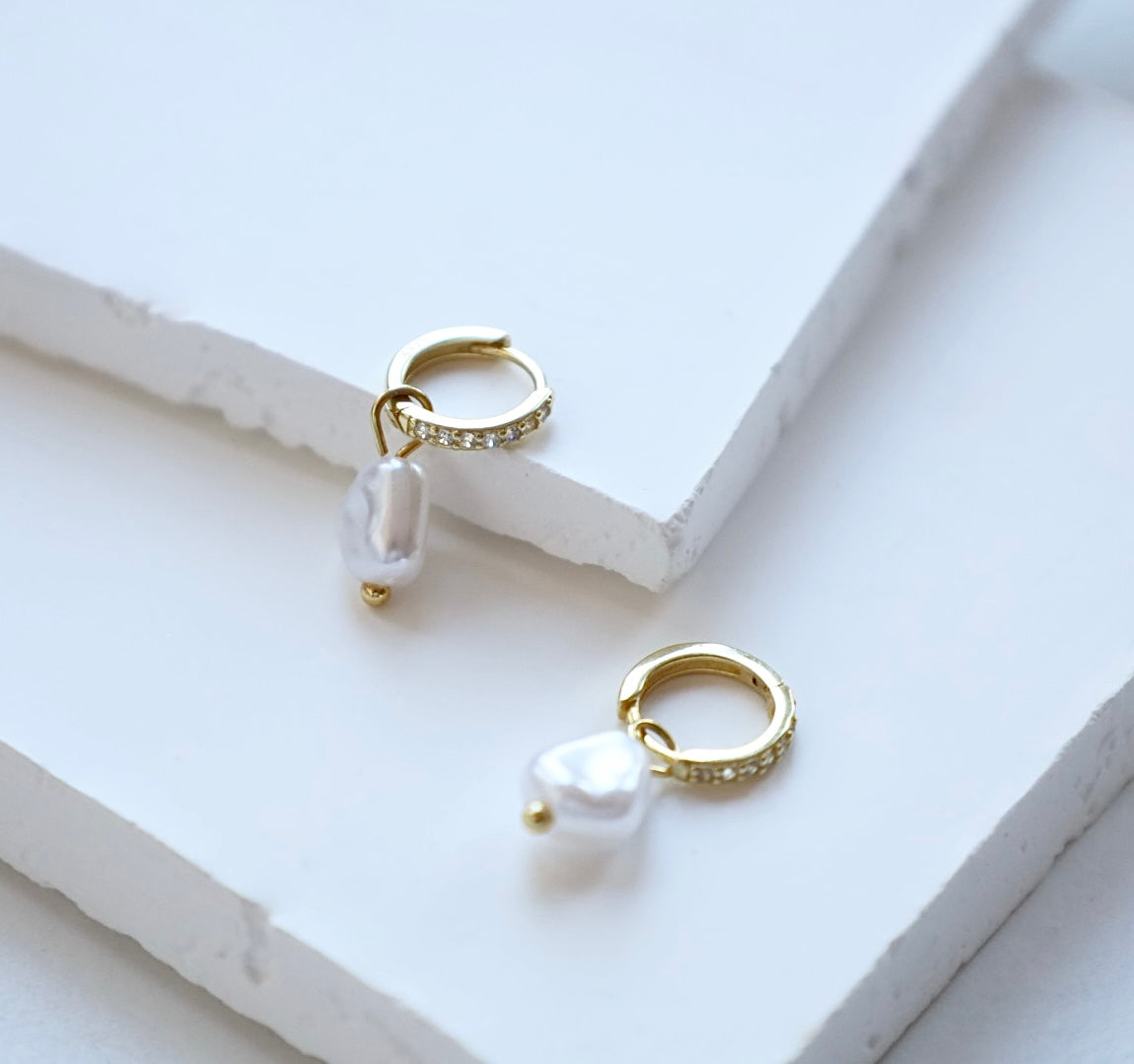 Gold Eternal Pearl Earrings
