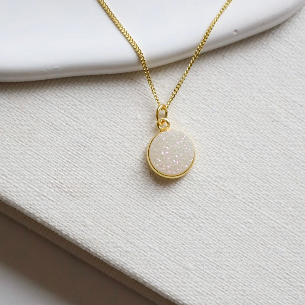 Druzy Agate Necklace. 925 Sterling Silver