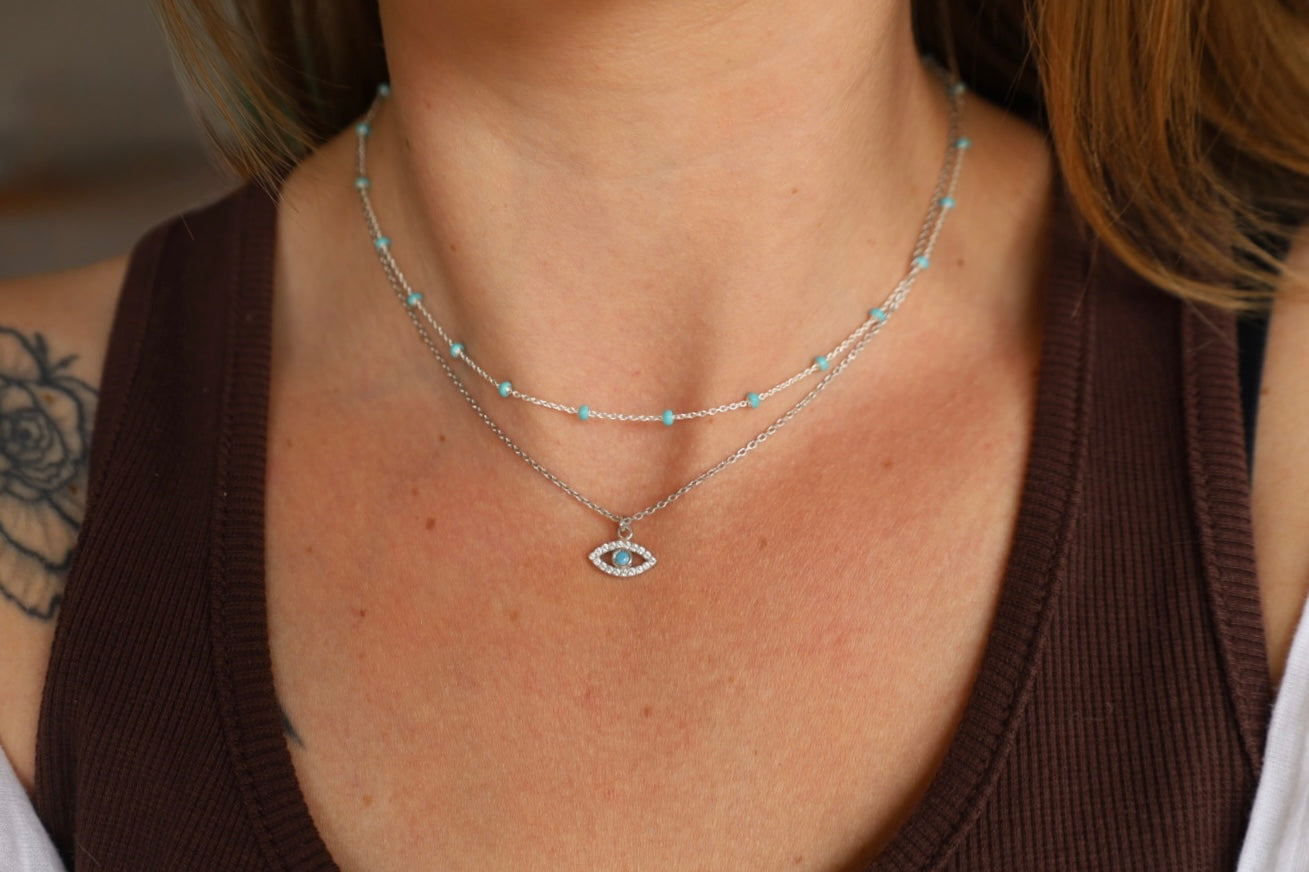 Turquoise Evil Eye Necklace