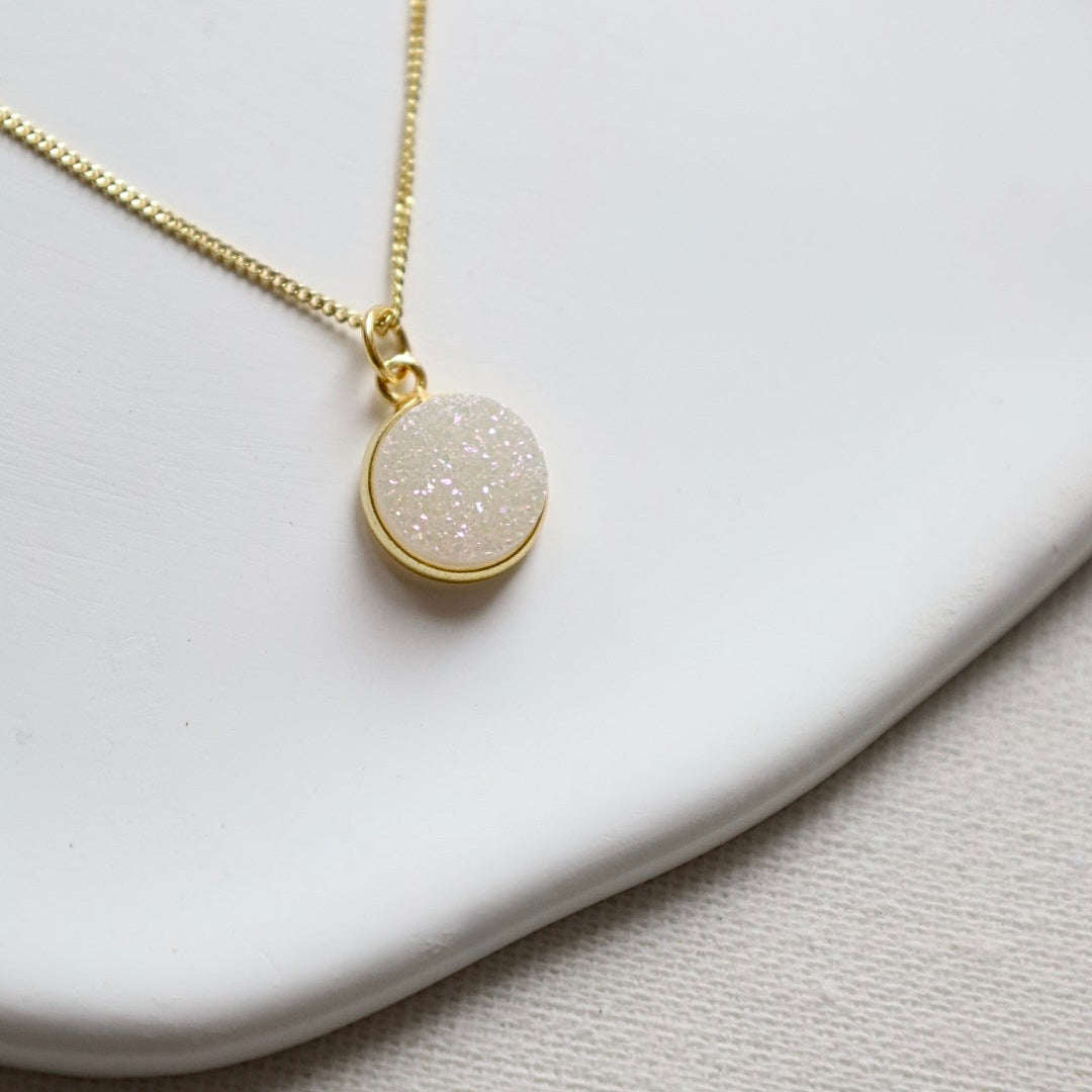 Druzy Agate Necklace. 925 Sterling Silver