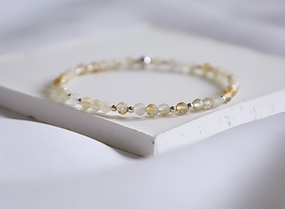 Dainty Citrine Gemstone Bracelet | 925 Sterling Silver