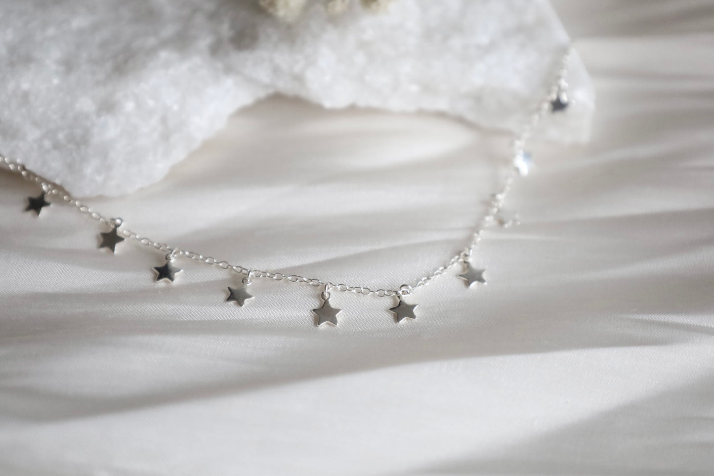 Tiny multi Star Necklace. 925 Sterling Silver