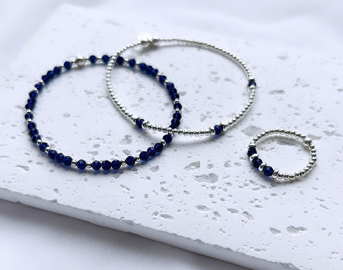 ‘Three Wishes’ Sapphire Bracelet | 925 Sterling Silver | September Birthstone