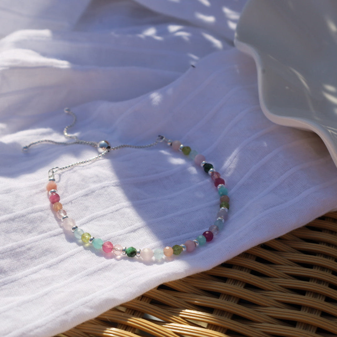‘Limited Addition’ Spring Gemstone Adjustable Bracelet | 925 Sterling Silver