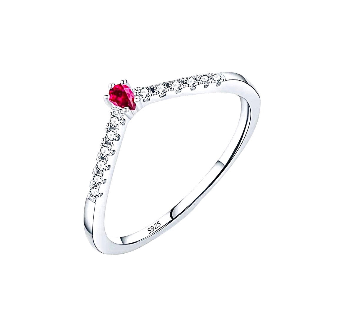 Touch of Ruby Wishbone Ring