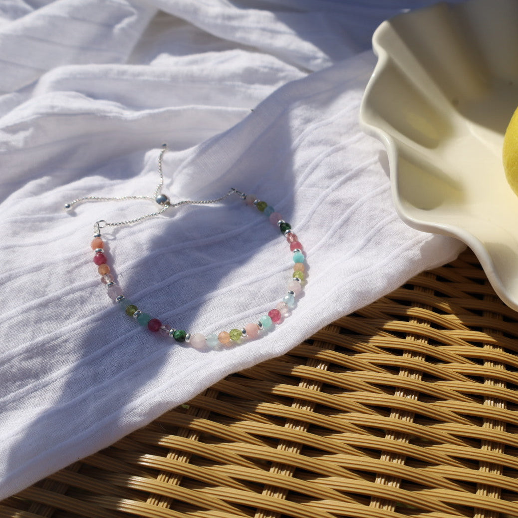 ‘Limited Addition’ Spring Gemstone Adjustable Bracelet | 925 Sterling Silver