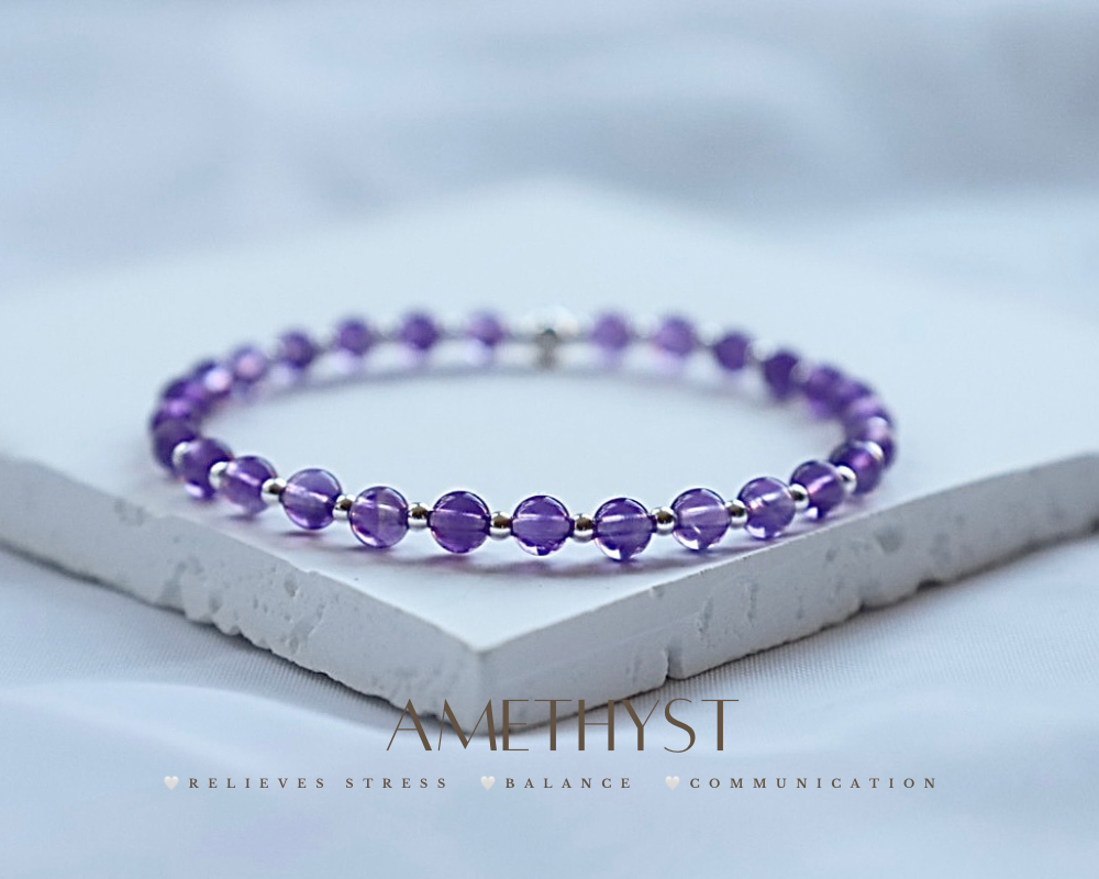 Amethyst Gemstone Bracelet | 925 Sterling Silver