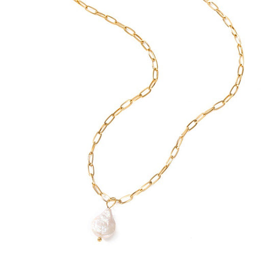 Charlotte Freshwater Pearl Necklace- Gold