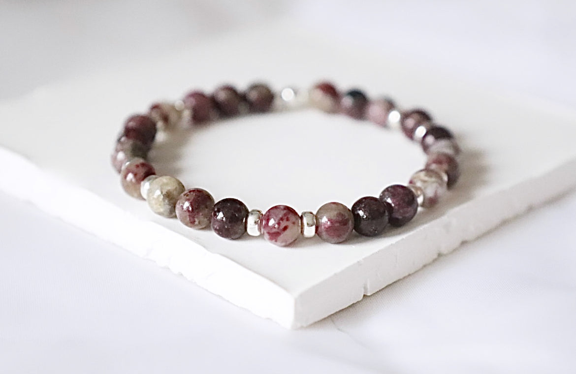 Cherry Blossom Tourmaline Gemstone Bracelet | 925 Sterling Silver