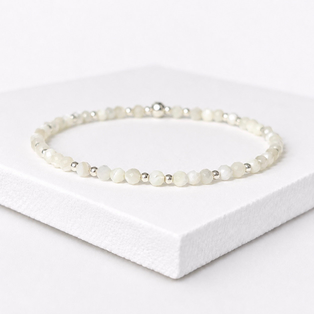 Mother of Pearl Gemstone Bracelet | 925 Sterling Silver