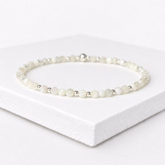 Mother of Pearl Gemstone Bracelet | 925 Sterling Silver