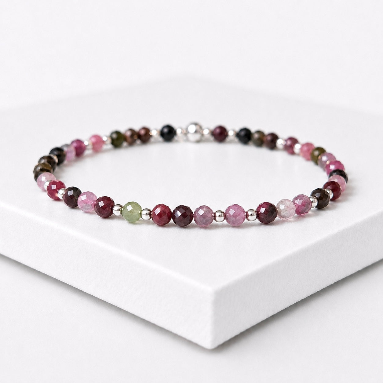 Dainty Tourmaline Gemstone Bracelet | 925 Sterling Silver