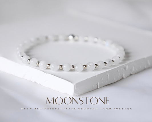Moonstone Gemstone Bracelet | 925 Sterling Silver