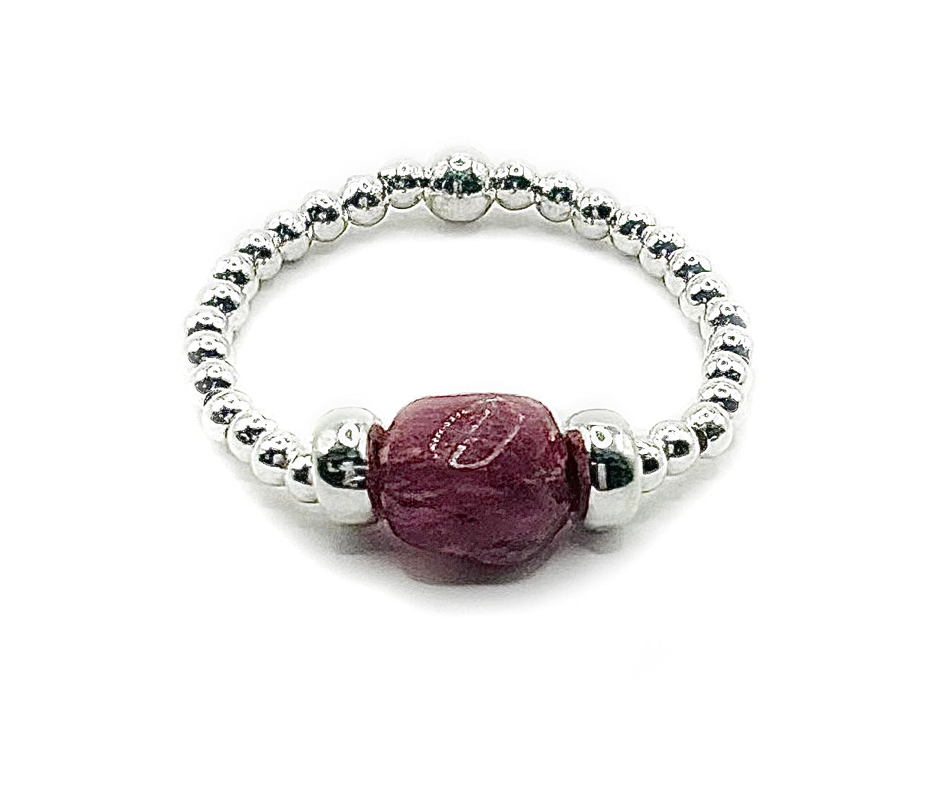 Pink Tourmaline Pebble Ring