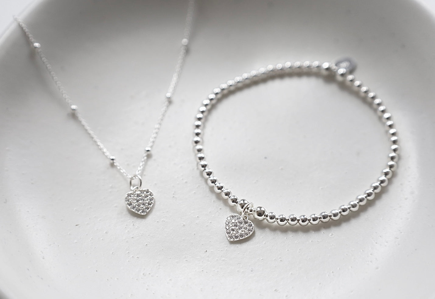 Heart Charm Bracelet- 925 Sterling Silver