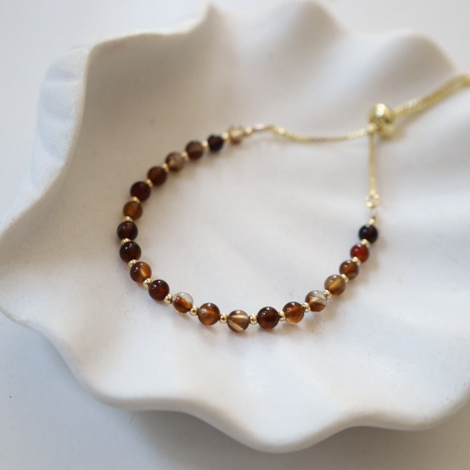 Brown Agate Adjustable Bracelet