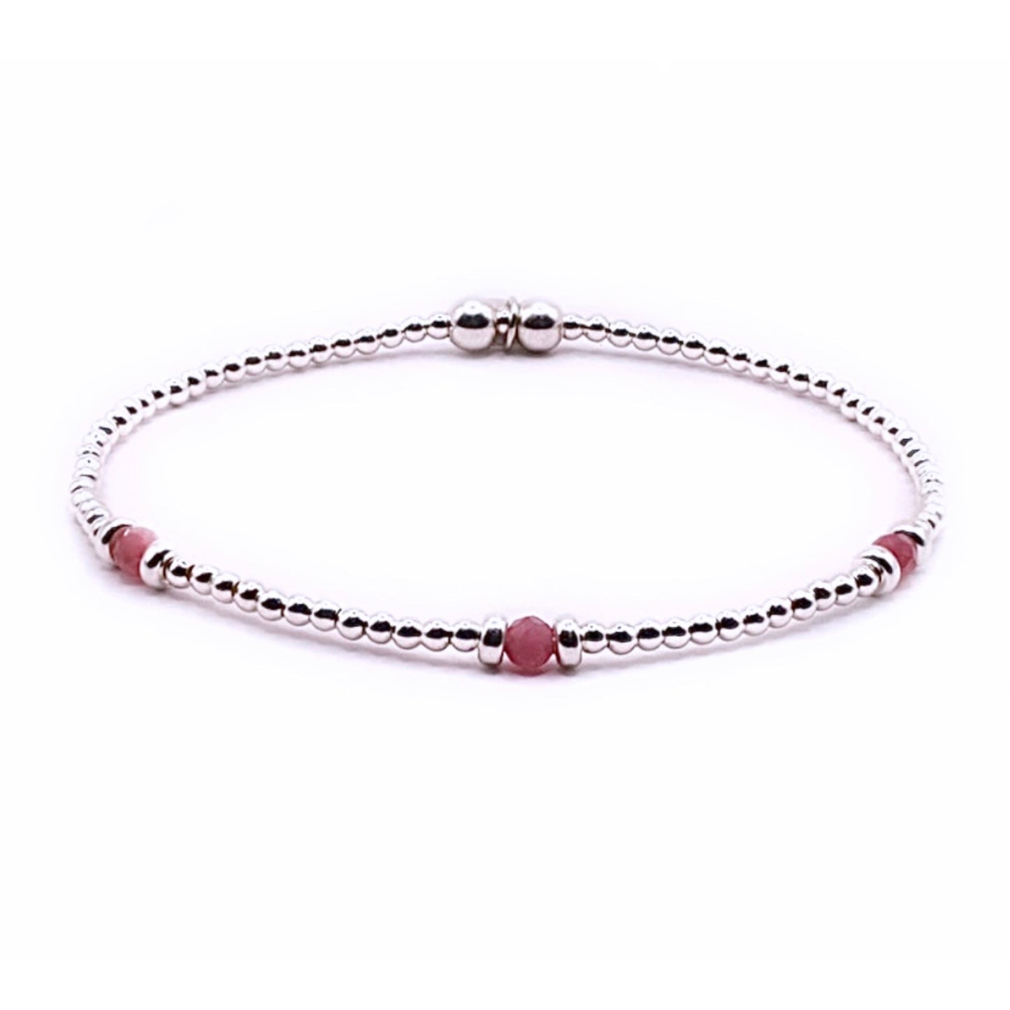 ‘Three Wishes’ Pink Tourmaline Bracelet | 925 Sterling Silver | October Birthstone