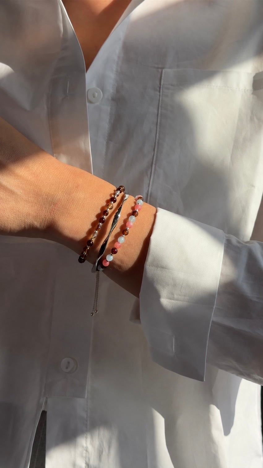 Mixed Gemstone Adjustable Bracelet