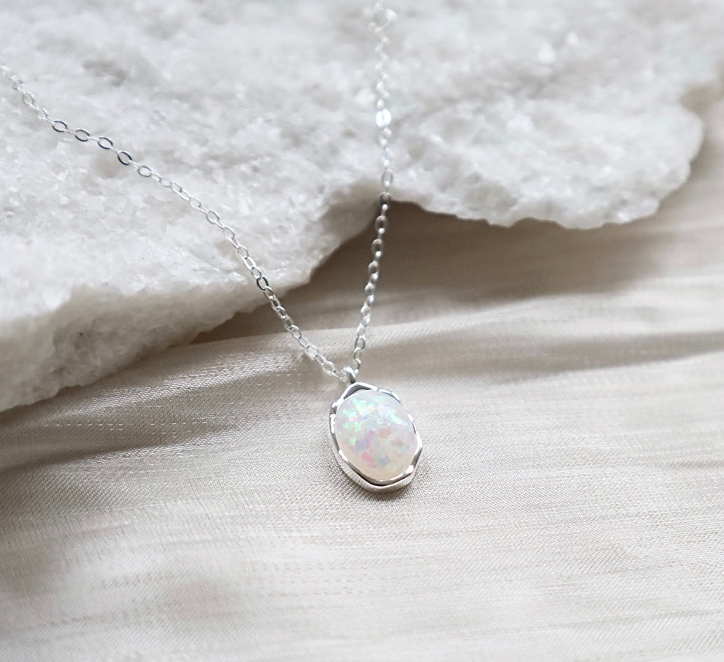 Opal Necklace. 925 Sterling Silver