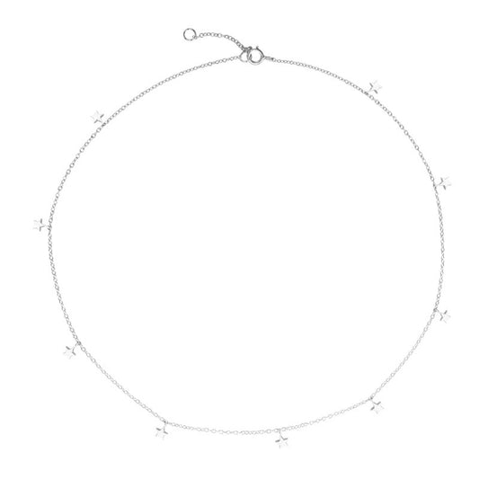 Tiny multi Star Necklace. 925 Sterling Silver