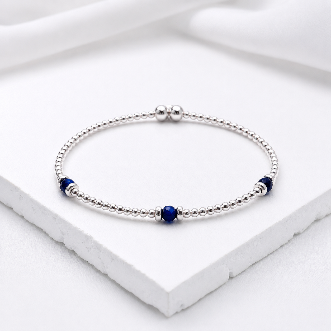 ‘Three Wishes’ Sapphire Bracelet | 925 Sterling Silver | September Birthstone