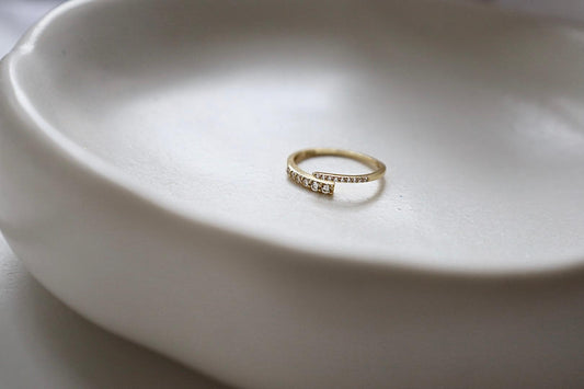 The Open Pavé Ring
- Gold