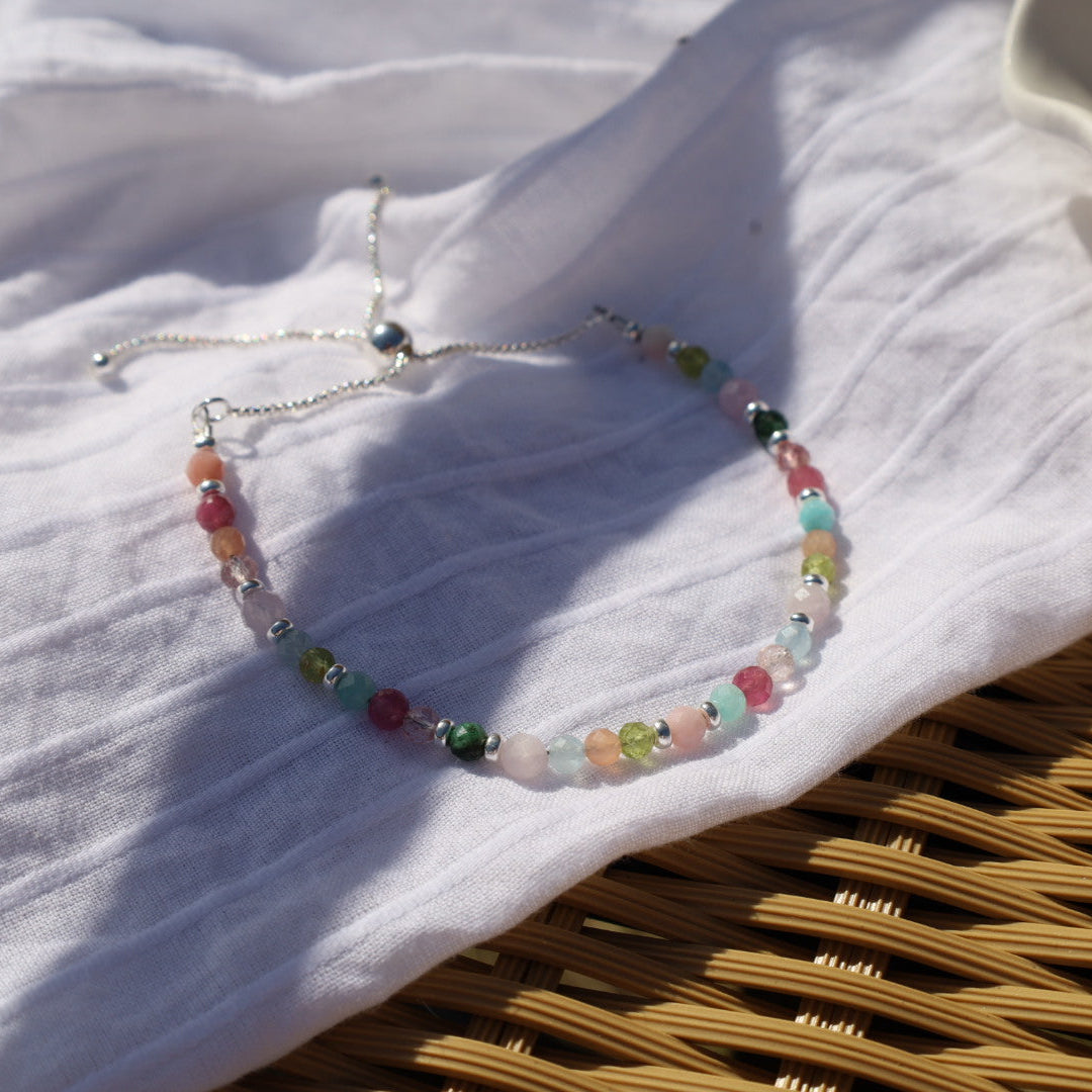 ‘Limited Addition’ Spring Gemstone Adjustable Bracelet | 925 Sterling Silver