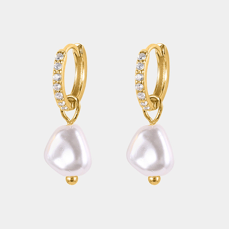Gold Eternal Pearl Earrings