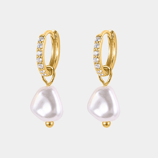 Gold Eternal Pearl Earrings