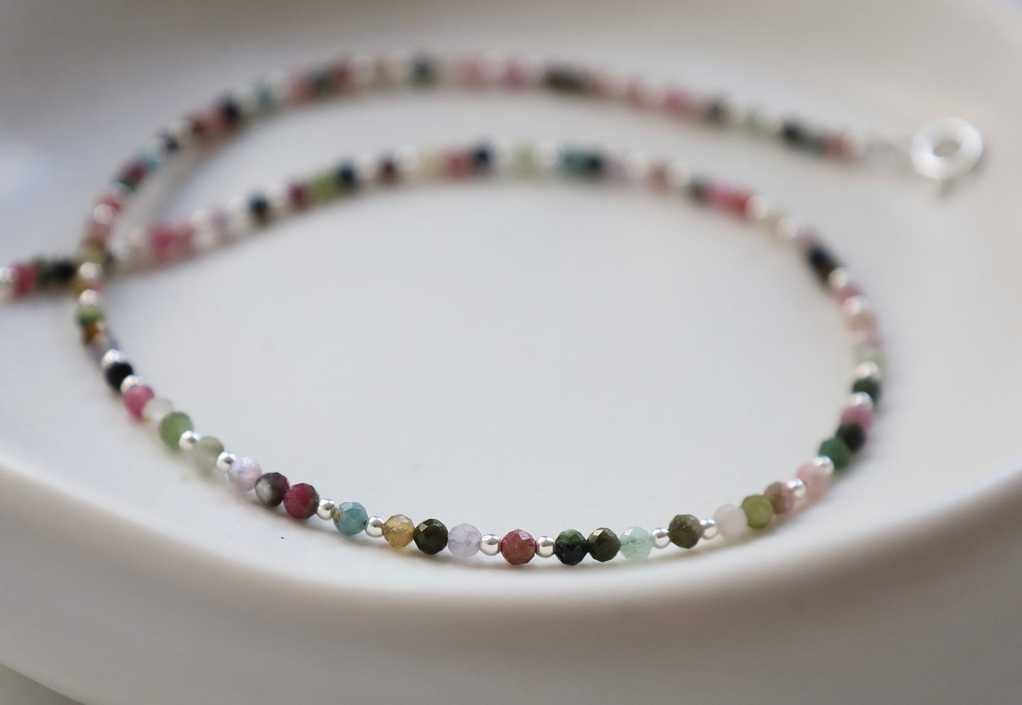 Dainty Tourmaline Gemstone Necklace | 925 Sterling Silver