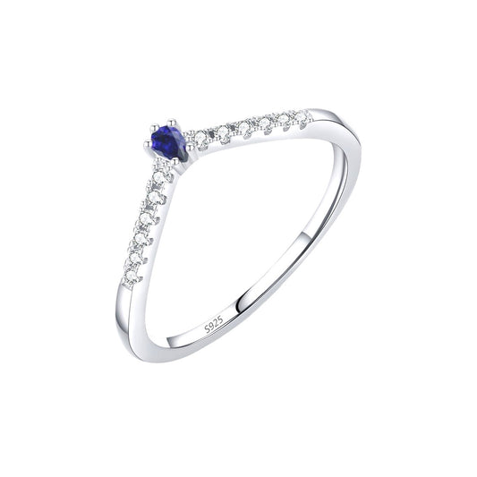 Touch of Sapphire Wishbone Rings