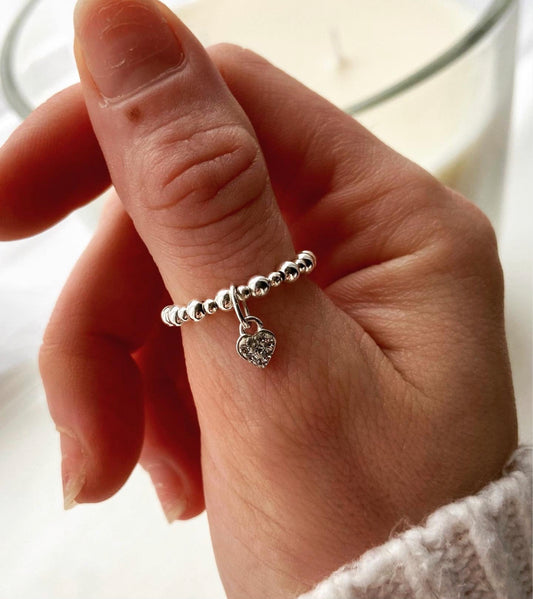 Tiny Heart Charm Ring