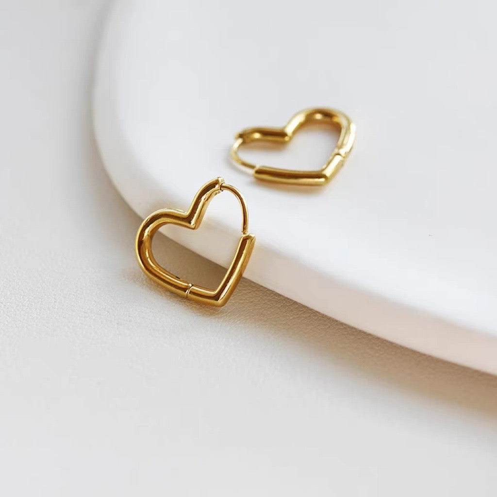 Heart Shaped Hoop Earrings
