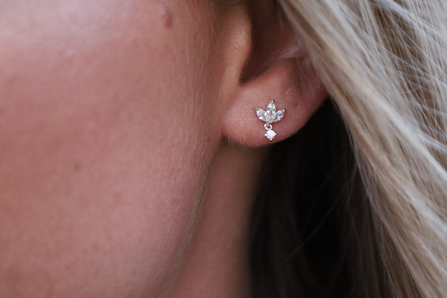 Petal Drop Earrings. 925 Sterling Silver.