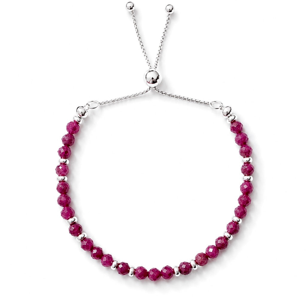 Pink Ruby Adjustable Bracelet | July Birthstone