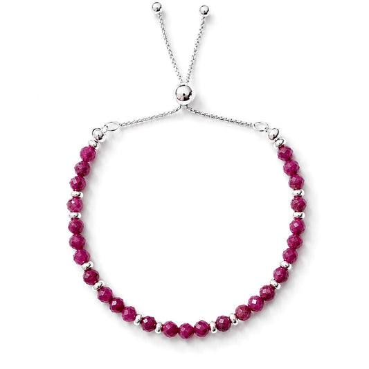 Pink Ruby Adjustable Bracelet | July Birthstone