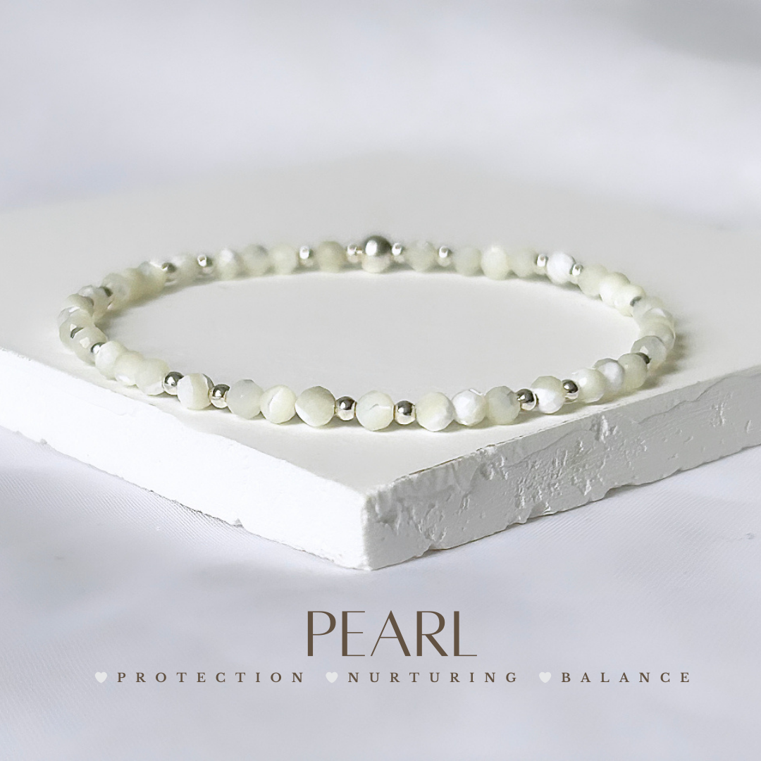 Mother of Pearl Gemstone Bracelet | 925 Sterling Silver