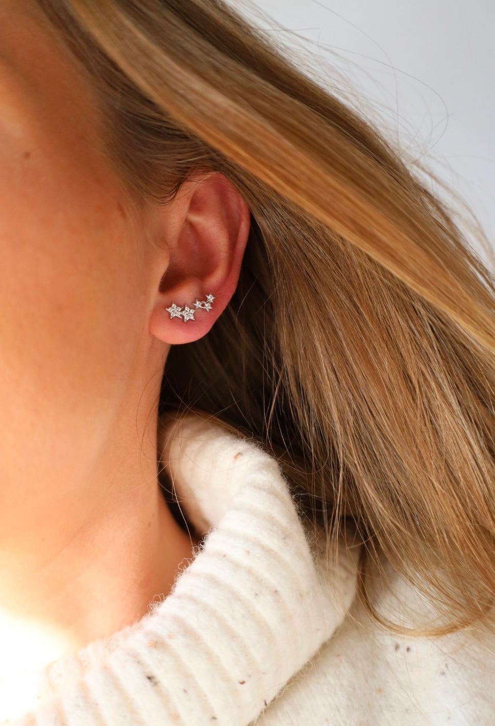Star Climber Earrings- 925 Sterling Silver | Celestial Ear Crawlers