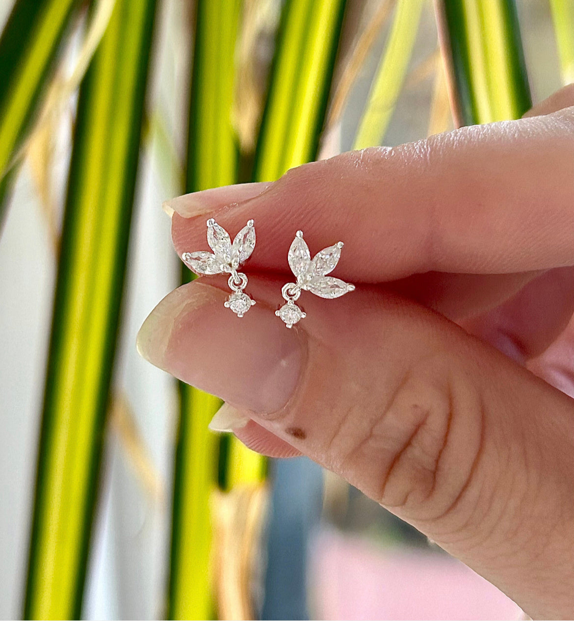 Petal Drop Earrings. 925 Sterling Silver.