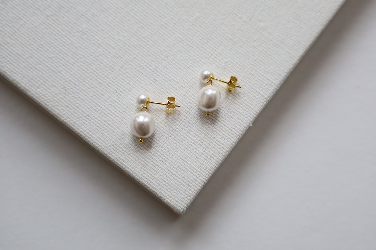 Gold Double Pearl Drops