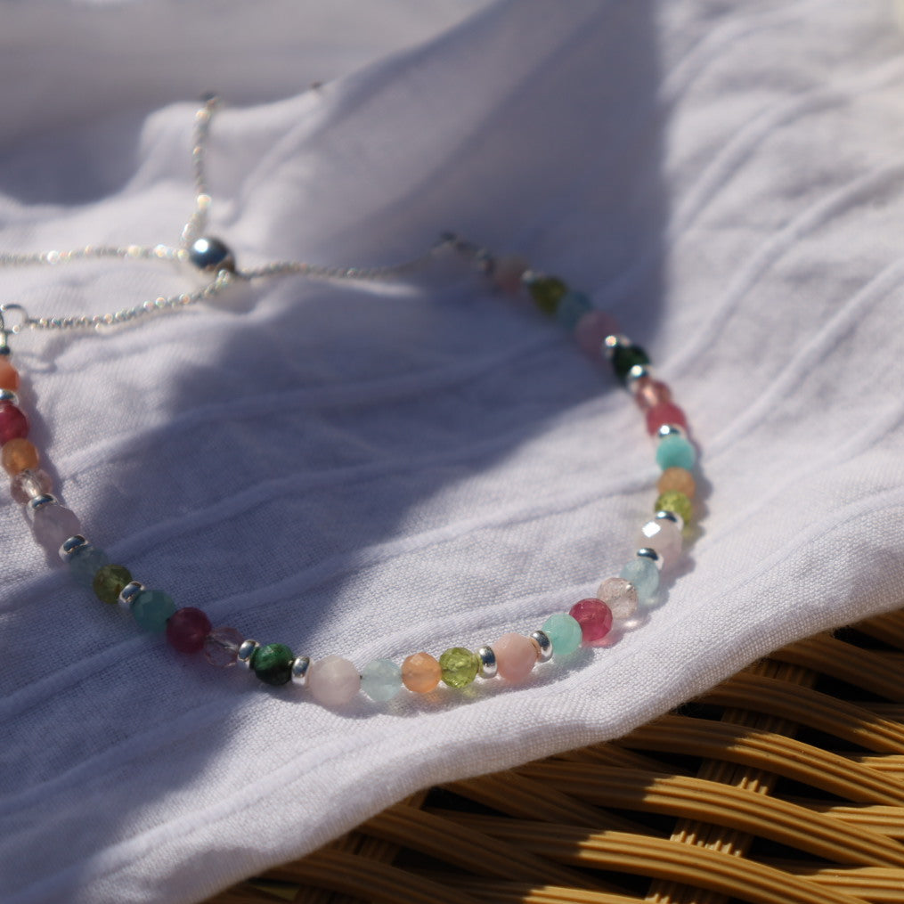 ‘Limited Addition’ Spring Gemstone Adjustable Bracelet | 925 Sterling Silver