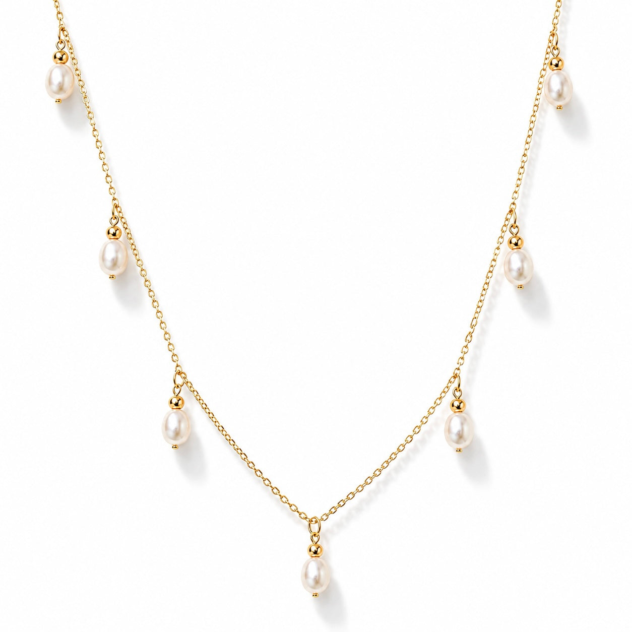 Multi Pearl Drop Necklace
