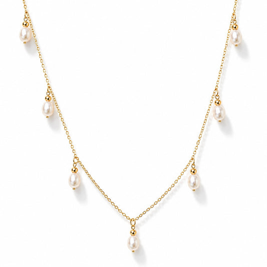 Multi Pearl Drop Necklace