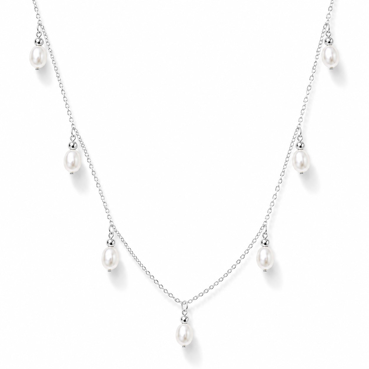 Multi Pearl Drop Necklace
