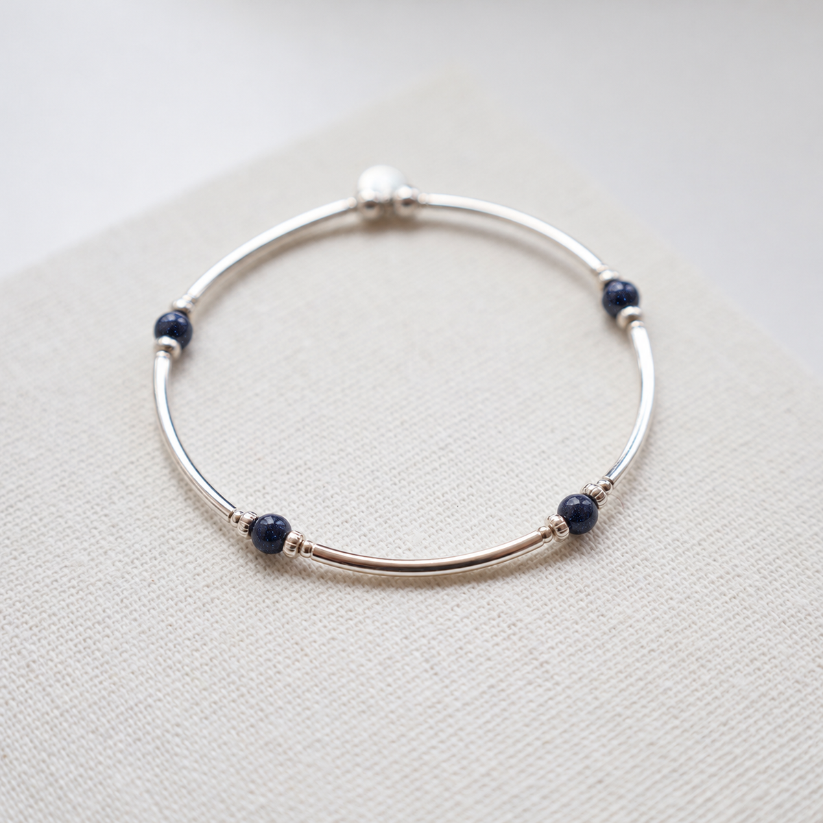 Blue Sandstone Stretch Bangle
