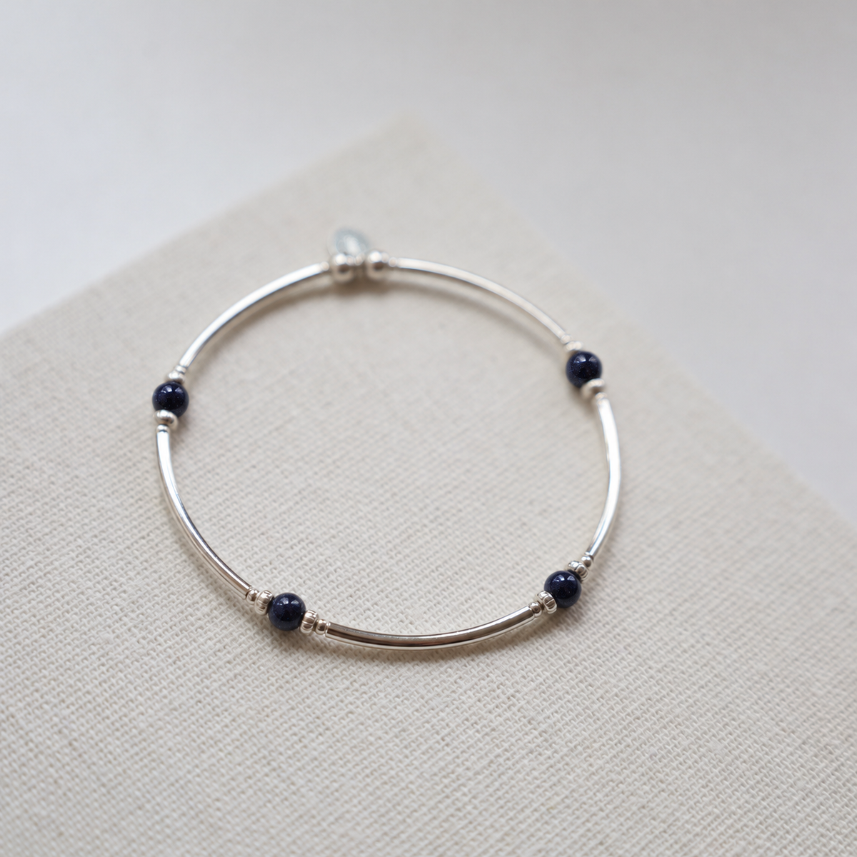 Blue Sandstone Stretch Bangle