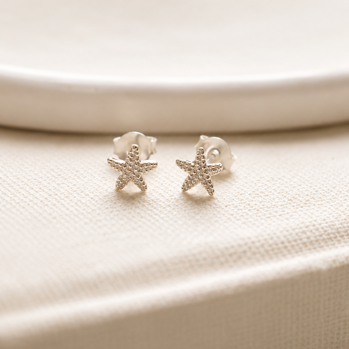 Starfish Stud Earrings. 925 Sterling Silver