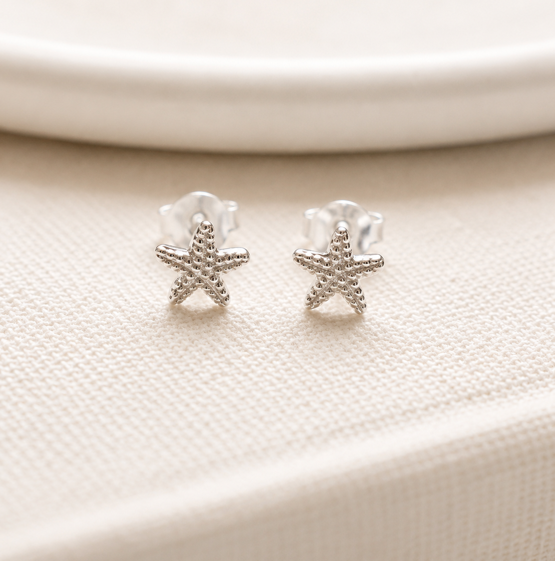 Starfish Stud Earrings. 925 Sterling Silver