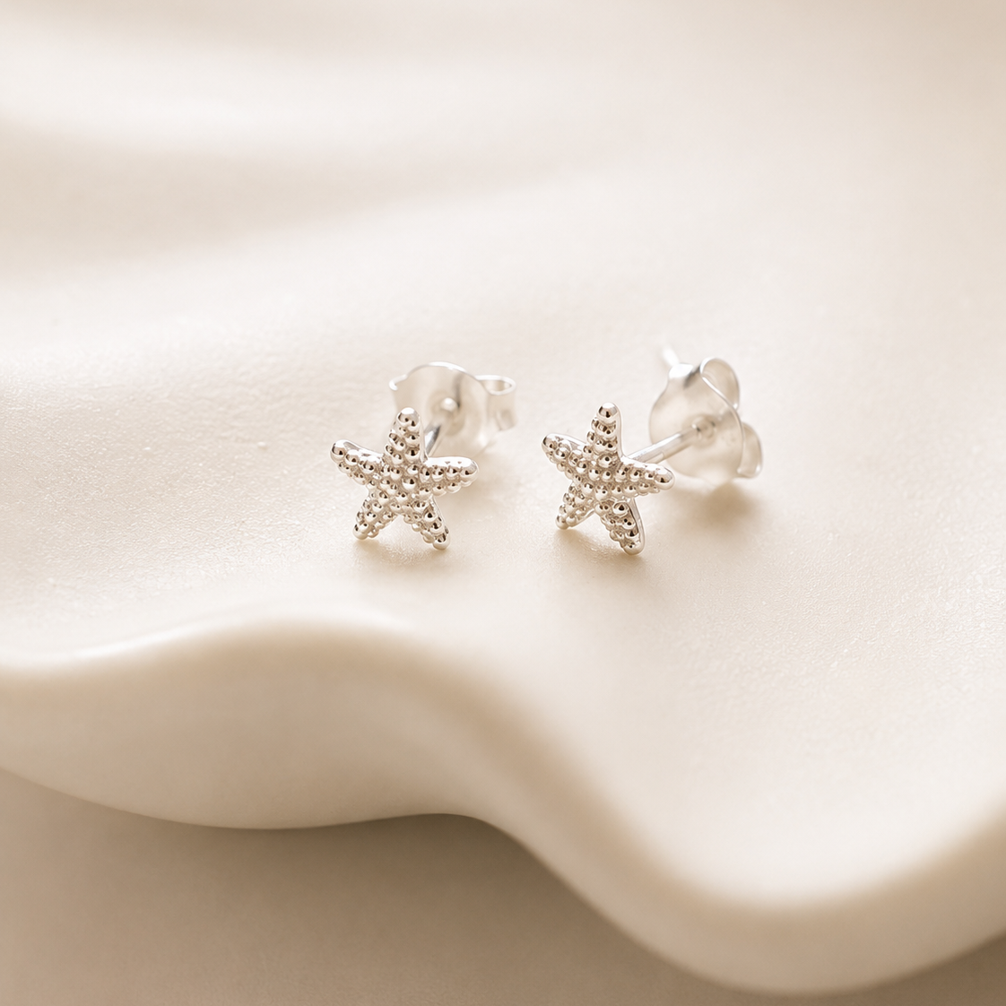 Starfish Stud Earrings. 925 Sterling Silver