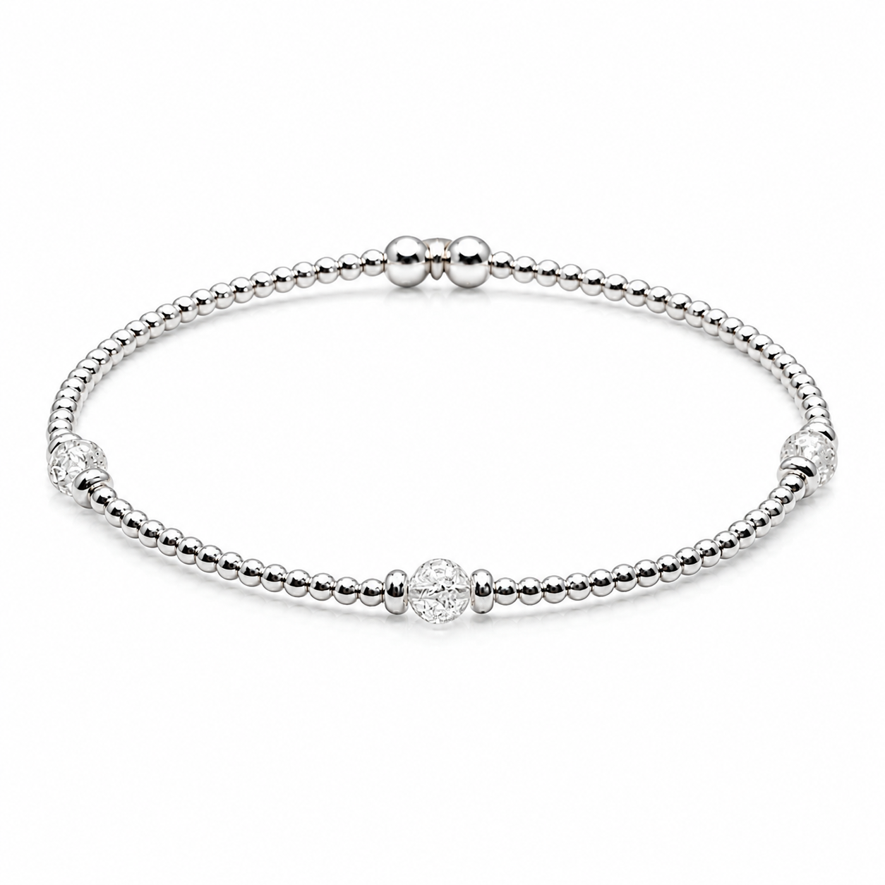 ‘Three Wishes’ Clear Quartz Bracelet | 925 Sterling Silver | April Birthstone